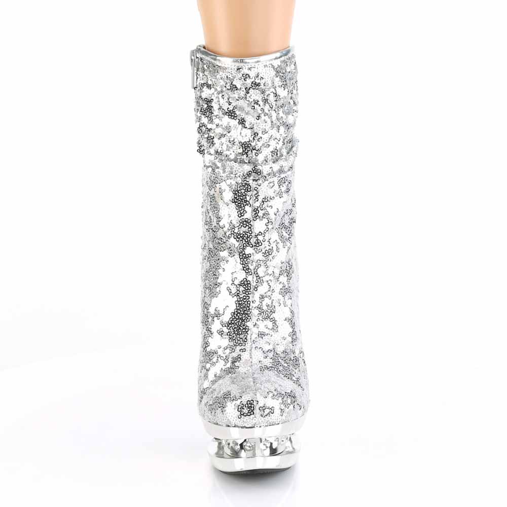 Pleaser - BLONDIER1009 Plateau Laarzen, Paaldans schoenen - Paaldans schoenen - Zilverkleurig